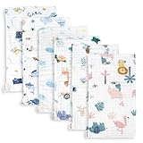 Maliton 6 Stück Baby Spucktücher für Jungen/Mädchen,aus 100% Baumwollem,weich, langlebig, luftdurchlässig und extrem saugstark (Zoo-Muster),50x25cm