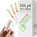 BOSIKE pH Teststreifen für Boden - pH Wert 150 Teststreifen in Flasche - pH Messgerät Boden - pH Streifen für u.a. Garten Erde Rasen Gemüse - Säure Basen Test - pH Bodentest