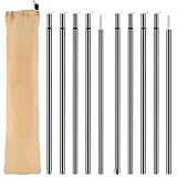 Muyohix Zeltstange Teleskopstange 2er Set, Zeltstangen Teleskop, Verstellbare Tarpstangen, Camping Stangen Zeltstangen für Tarp, Zelt, Sonnensegel Campingplanen von 50cm-200cm