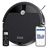 ZACO V4 Max Saugroboter ohne Wischfunktion, Anti-Haarverwicklungstechnologie ideal für Tierhaare, ultraschlankes Design 30x7,6cm, Staubsauger Roboter mit GyroNav, 3000Pa Saugkraft, Roboterstaubsauger