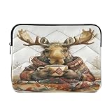 Cute Moose Laptophülle, Computerhülle 13 Zoll Laptop, Laptophülle, wasserdicht, schlanke Laptoptasche