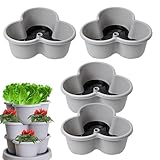 Gartenturm mit 4 Ebenen, vertikal, stapelbar, drehbar, mit Tablett und Rollboden, für Erdbeeren, Gemüse, Kräuter | Pflanztopf für den Außenbereich für Haus und Server