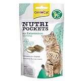 GimCat Nutri Pockets Katzenminze - Knuspriger Katzensnack mit cremiger Füllung und funktionalen Inhaltsstoffen - 1 Beutel (1 x 60 g)