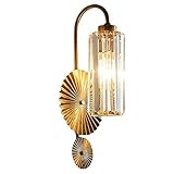 Kristallwandleuchter 2, gebürstete Messing -Wandhalterung mit K9 -Kristallschatten, Moderne Wandlampe für Badezimmer, Vintage -Wandleuchten, Bad Eitelkeitslicht für Flurstreppe gemacht