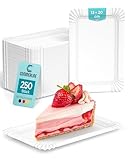 Commerline 250 Stück Pappteller 31 Rechteckig 13x20 cm | Einweggeschirr Kuchenteller Partygeschirr Partyteller | Einwegteller Papierteller Einmalgeschirr Imbissteller (250, Pappteller 31 (13x20 cm))