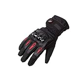 Motorradhandschuhe für Männer Frauen, Winter-Motorradreithandschuhe, wasserdichte, Winddichte Motorradhandschuhe, Touchscreen-Thermohandschuhe mit harten Knöcheln für Motocross-Rennen, BMX, MTB (L)