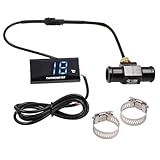 Motorrad Thermometer Instrumente, Universell Digital Motorrads Wassertemperaturzähler, Wasserdichtem Metallfühler Temperatursensor für Motorrad, mit Wassertemperaturanzeige (18MM Adapter)