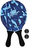 Sunflex® Jerseyprene Beachball Set Camo Blue mit Zwei Schlägern und Zwei Bällen|weich und leicht|extrem robust und wasserfest | Schlägerspiel für Strand und Wiese