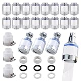 3 Stück Reinkristall Wasserfilter, 360° Wasserhahn Filter für Trinkwasser mit 13 PP-Baumwollfilterelement,3 Universaladapter, Wasserhahn Filter Für Trinkwasser für Küche, Spüle