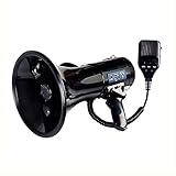 HNJCHE 50 Watt Power Tragbarer Megafon-Lautsprecher Bullhorn Sprach- und Sirenen-Alarmmodi mit Lautstärkeregler und Gurt