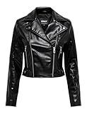ONLY Damen Onlkamilla Patent Shoulder Biker Cc OTW, Black, l