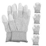 OUNONA 5 Paare Antistatische Handschuhe Pu Beschichtung Rutschfest Präzise Arbeitselektronik Montagehandschuhe ESD sicher für Staubfreie Werkstatt