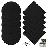 10 Stück Aktivkohlefilter Matte, Aktivkohlefilter Katzenklo Rund und Quadratisch mit 1 Schere, Kohlefilter, Kompost Behälter Filter für Küchenmüllkomposter und Biomülleimer