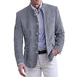 trachten janker herren, Trachten Strickjacke Herren Trachtenjacke Mit Knöpfen Jacke Elegante Outdoor Cardigan Fleecejacke Casual Leicht Trainingsjacke Freizeitjacke Für Oktoberfest, Grey, XXL