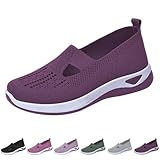 Orthopädische Schuhe Damen, Leicht Schuhe Vermascht Slip-On Sandalen Bequem Turnschuhe Sneaker Atmungsaktives Walkingschuhe Outdoor Gesundheitsschuhe Memory Schaum Sportschuhe