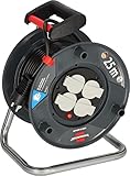Brennenstuhl Garant V2 Kabeltrommel 25m Kabel (Made in Germany, 4 Schutzkontakt-Steckdosen, Überhitzungsschutz, Trommelkörper aus Spezialkunststoff)