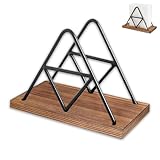 Serviettenhalter, Serviettenrahmen Holz und Metall, Aufgestellte Servietten, Moderner Papierhandtuchhalter, Dreieckiger Serviettenhalter, Serviettenständer für Tischdekoration im Restaurant, Hotel ode