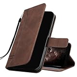 IMEIKONST Kompatibel mit Huawei P10 Lite Hülle Leder, Magnetisch Brieftasche mit 3 Kartenfächer Standfunktion Retro Tasche Stoßfeste Schutzhülle Handyhülle für Huawei P10 Lite. Brown HXA