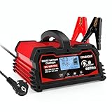 Yinleader Autobatterie Ladegerät 40A 12V/24V Batterieladegerät Auto Vollautomatisches Intelligentes Erhaltungsladegerät mit LCD-Bildschirm, Ladegeräte für Autobatterien
