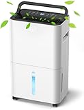 Luftentfeuchter Elektrisch 20L/24H aumgröße ca. 200m³, Raumentfeuchter, Entfeuchter Wohnung mit LED/Digitaler Display, Wäschetrocknung, Kontinuierliche Entwässerung, 24H Timer, Griff, Kindersicherung