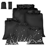 vsshe wasserdichte Tasche, 6 Stück wasserdichte Aufbewahrungsbeutel, 1,5/2,5/3/3,5/5/8L Packsack Wasserdicht Ultraleicht Dry Bag Trockentasche für Driften Schwimmen Schnorcheln Camping Kajak, Schwarz