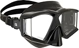 CRESSI Horizon Mask Black/Black - Unisex Tauch und Schnorchelmaske mit 4 Separaten Temperargläsern für eine Pneingeschränkte Rundumsich, Schwarz/Schwarz