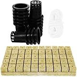 Homoyoyo Hydroponik Pflanzkorb mit Mineralwolle und Dochtschnur Selbstbewässerndes Anzuchtset für Drinnen und Draußen Plastikfrei Einfaches Hydroponics Growing System