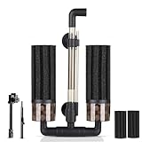 hygger Doppelter Schwammfilter für Aquarium: verbesserter Schwammfilter mit größerem Filterbereich, mit ausziehbarem Clip, 2 Biochemikalien-Schwämme, biokeramische Kugeln, für Süß- und Salzwassertank