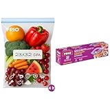 FRIO – 20 Gefrierbeutel 4L (Größe M: 23x32 cm), wiederverwendbar & luftdicht mit Reißverschluss – Zip-Beutel zur Aufbewahrung von Lebensmitteln, beschriftbar & BPA-frei
