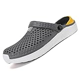 Herren Hausschuhe Flops Casual Strand Sandalen Bequeme Unisex Flip Flops Leichte Sommerschuhe für Männer (Grey, 43)