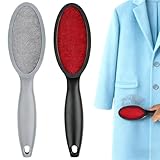2 Stück Set Fusselbürste Kleidung, Schwarz und Grau Kleiderbürste Fusselbürste Tierhaare, Ideal für Tierhaarentfernung und Allergenreduzierung, 24.8 X 6 X 2.7 cm