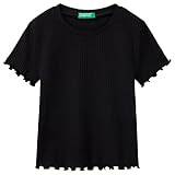 United Colors of Benetton Mädchen 3f1ac10n4 T-Shirt, Schwarz, 130 cm