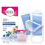 Veet Kaltwachsstreifen für sensible Haut mit Mandelöl, 20 Streifen