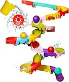 Badespielzeug, Badewannenbahn, Duschspielzeug, Wassermühle, Rutsche, Badespielzeug für Kleinkinder, mehrfarbige DIY-Saugbahn mit Saugnäpfen, Badewannenspielzeug für Kinder