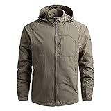 Qmfvqi Regen Jacke mit Kapuze Wasserdicht Leichte Jacke und Reißverschlusstaschen Regenmantel für Outdoor Camping Wandern Arbeit Windjacke Leicht Outdoorjacke Atmungsaktiv Fahrradjacke