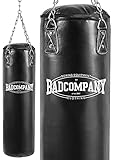 Bad Company Boxsack inkl. Heavy Duty Vierpunkt-Stahlkette I Vinyl Punching Bag, ungefüllt I 80 x 35 cm