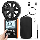 7-in-1 Digitales Windmesser, WapoRich 6000WM Handheld Anemometer mit Touchscreenmisst Windgeschwindigkeit/Luftdruck/Luftfeuchtigkeit/Temp/Taupunkt/Windchill/Höhe für HVAC, Drohnen, Surfen, Outdoor
