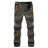 7VSTOHS Herren Softshell Fleece Winter Wanderhose Wasserdicht Winddicht atmungsaktiv Warme Outdoor Klettern Skifahren Jagd Walking Hosen für Winter/Herbst/Frühling