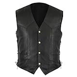 Lederweste Weste Kutte Leder Biker Rocker Motorrad Clubweste Bikerweste Motorradweste Schwarz Leder Biker Rocker Motorrad Clubweste Bikerweste Leder Weste