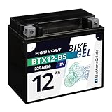 Batterie24.de HeyVolt GEL Motorradbatterie 12V 12Ah 51012 BTX12-BS YTX12-BS CTX12-BS GTX12-BS GEL12-12-BS