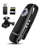 Mini Body Kamera mit Audio- und Videoaufnahme 1080P 64GB Bewegungserkennung Videorecorder Tragbarer POV Camcorder mit magnetischer Tasche Tragbarer DV für Radfahren, Haustiere, Wandern, Travaling