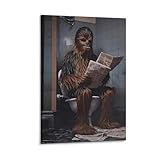 BNVJFNE Chewbacca Badezimmer-Kunst, Leinwand-Poster, Wandkunst, Dekordruck, Bild Gemälde für Wohnzimmer, Schlafzimmer, Dekoration, 30 x 45 cm