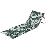 Estosa - Sonnenliege für Garten, Meeresbett, Strandbett, zusammenklappbare Strandmatte, Struktur aus Allumunium und Polyester, Aufbewahrungstasche und Schultergurt für den Transport (Flower)
