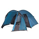 High Peak Kuppelzelt Tessin 4, Campingzelt mit Vorbau, 2 Eingänge, Familien-Zelt für 4 Personen, extra hoher Eingang, doppelwandig, 2.000 mm wasserdicht, Ventilationssystem, Moskitoschutz