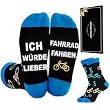 SockWaddles Lustige Socken Herren mit Sprüchen, Ich Würde Lieber Fahrrad Fahren – Geschenkidee für Männer, Fahrrad zu Weihnachten Geburtstag Vatertag
