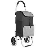 Inateck Einkaufstrolley mit großer Ladekapazität und Wärmedämmungstasche, leichte Einkaufstasche mit Rollen, Max. Belastbarkeit 45 kg, 41L, Schwarz