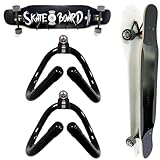 Pmsanzay Universal-Skateboard-Wandhalterung, 2 Stück, horizontal / vertikal zur Wandmontage – passend für praktisch alle Cruiser-Boards, Skateboards, Penny-Boards, Longboards usw. (Hardware im