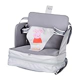 roba Boostersitz Peppa Pig - Aufblasbarer Sitz mit erhöhten Seitenlehnen - Mobile Sitzerhöhung für Kinder & Kleinkinder - Für zu Hause und unterwegs - Grau/Rosa