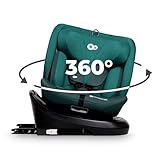 Kinderkraft I-GROW Kindersitz 0-36 kg, I-SIZE 40-150 cm, 360 grad drehbar, Kinderautositz mit Isofix station, FWF und RWF, Verstellbare Kopfstütze/Rückenlehne mit Liegeposition, Grün