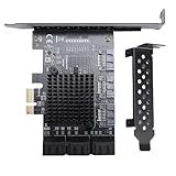 CHEOTIME PCIE X1 zu SATA 3.0 Controller Karte, 9 Port PCIE 3.0 GEN3 6Gbps Erweiterungs Karten, Unterstützt PCI Express (1X4X8X 16X) Slot, Unterstützung SSD und HDD, für WIN10 11